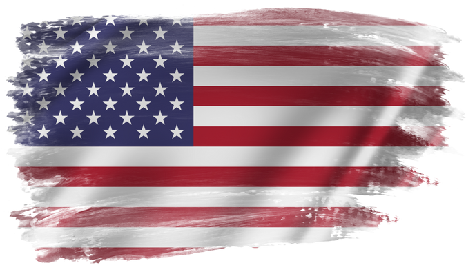 USA flag abstract shape