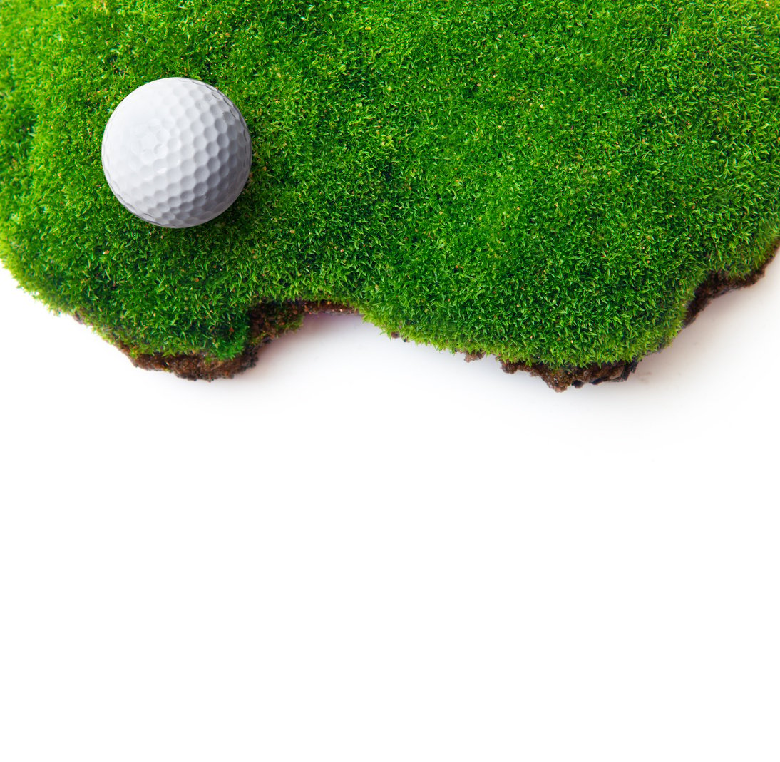 Golf ball on green grass